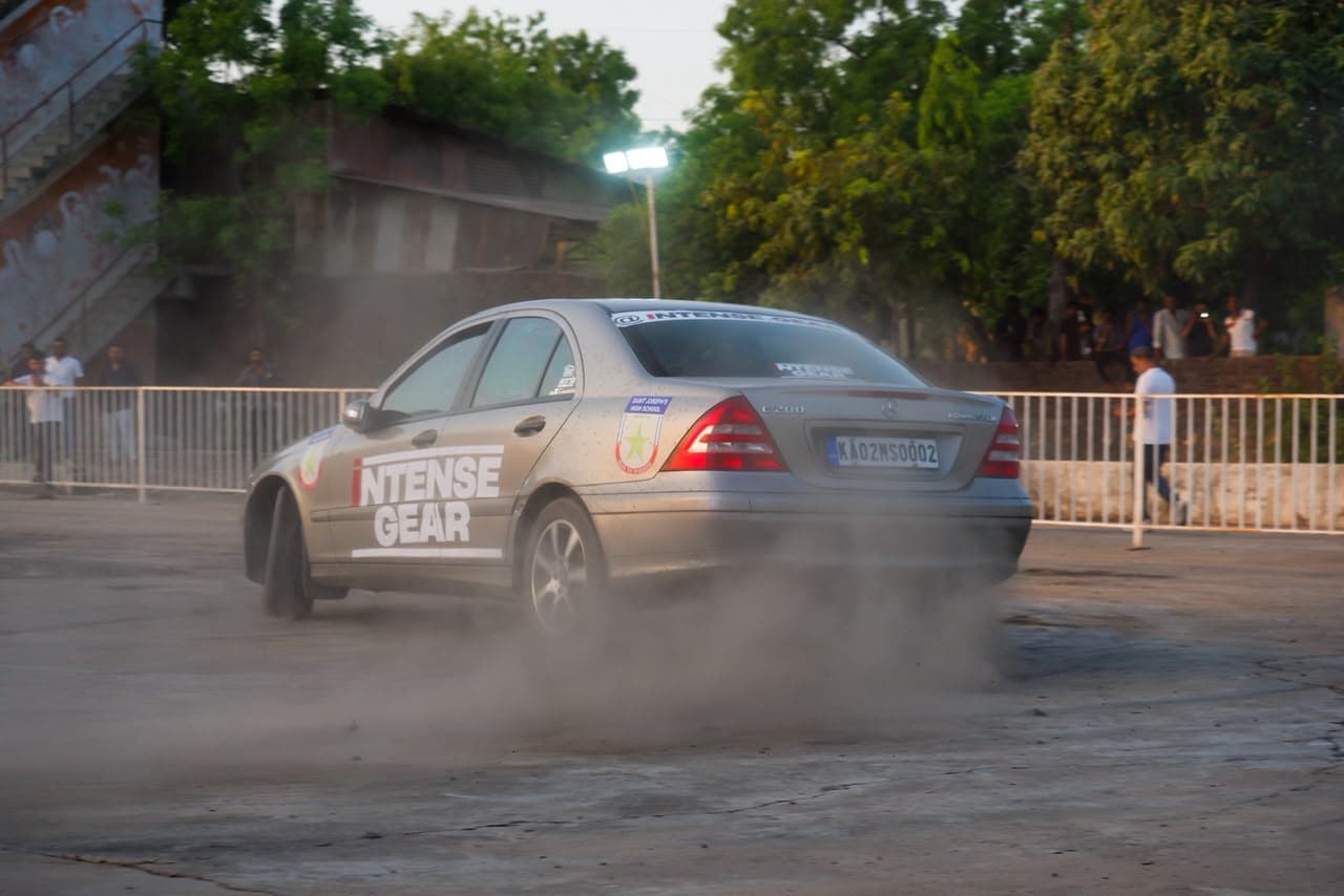 Intense Gear drift car kicking up dust